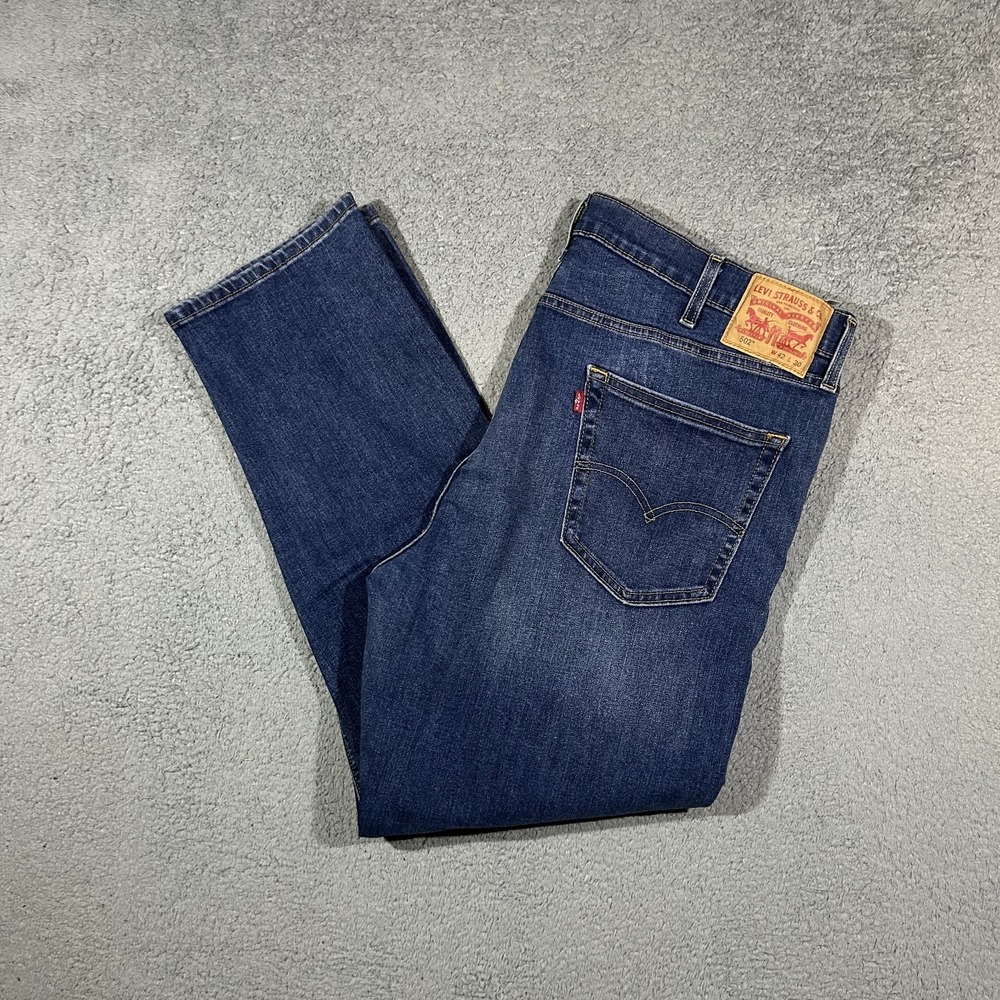 Levis 502 Mens Jeans 42x30 Straight Leg Medium Wash Denim #2758